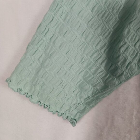 Denim & Company XL, Mint Green Top, 3/4 Sleeve, Light Weight, Casual, Stretchy - Picture 6 of 14